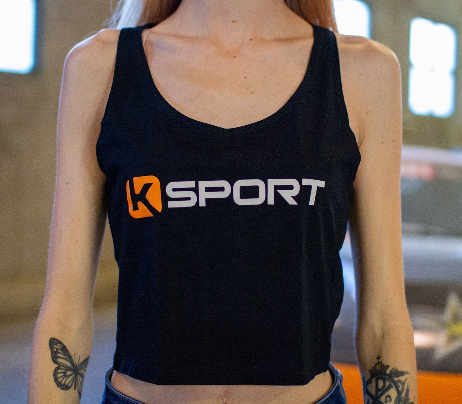 Black KSport women’s cropped tank